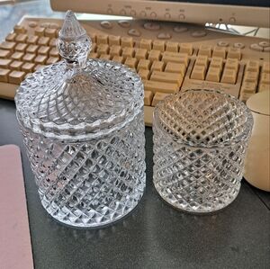 Elegant Crystal Glass Jar Set